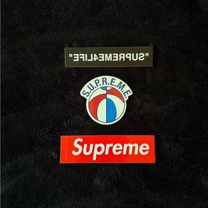 Supreme Sticker Trio in Black, Red, and Blue